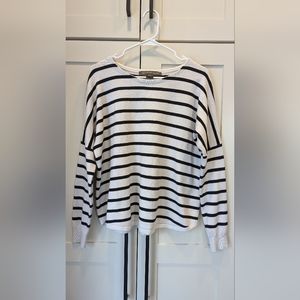 French Connections Women's L Drop Shoulder Striped Sweater